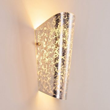 hofstein Wandleuchte »Volvera« Wandlampe aus Glas in Silber, ohne Leuchtmittel, Wandspot mit Up&Down-Effekt, 1xE27, mit Lichteffekt