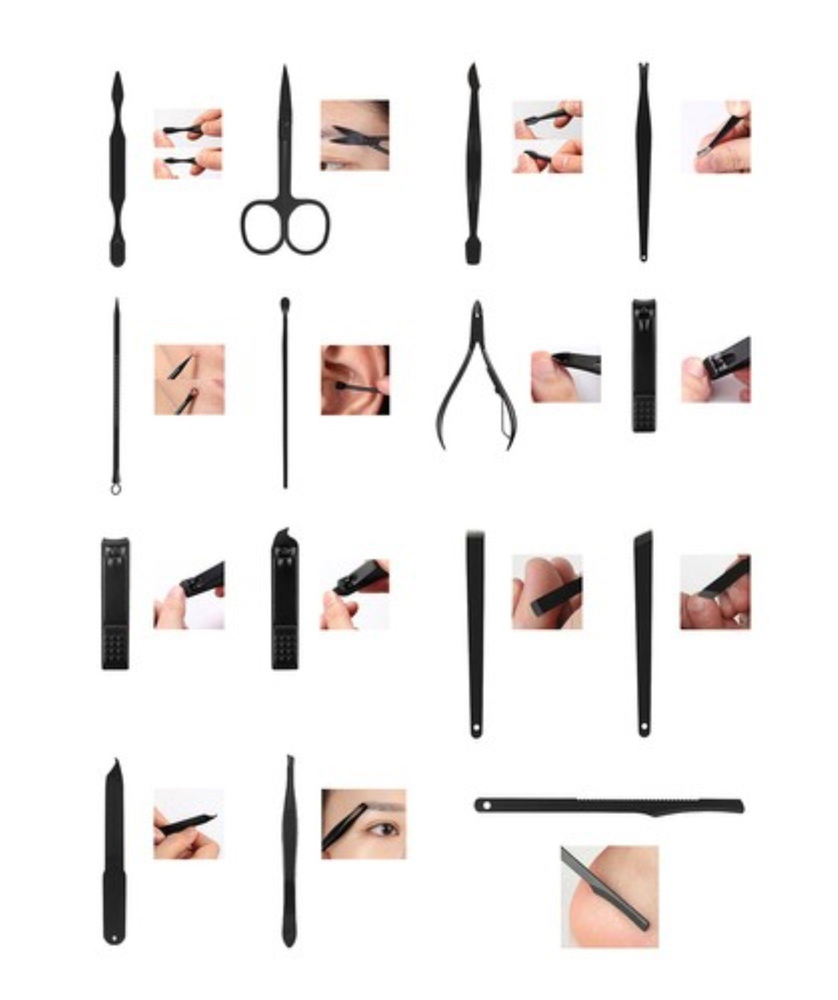 soulima Nail Scissors Set: 15-piece, Premium Quality, (15-piece nail scissor set for intensive care, 15-piece, High-quality nail accessory set, 15 pieces, made of tungsten steel), High-quality nail accessory set made of robust tungsten steel in a case.