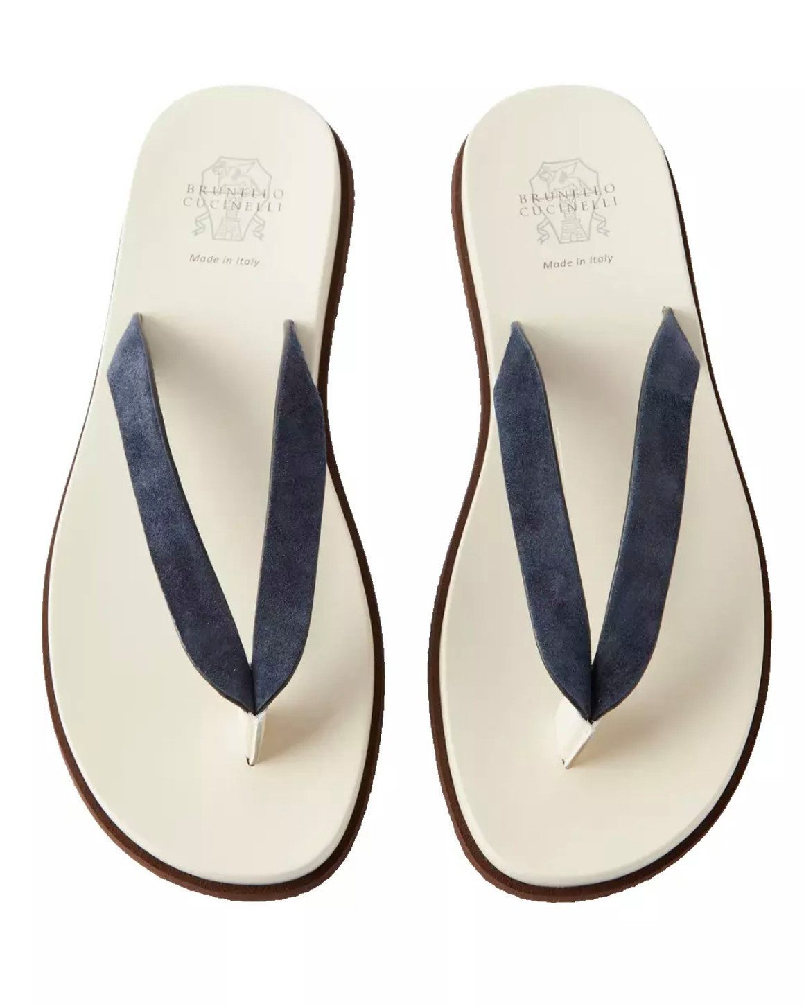 BRUNELLO CUCINELLI Sandalen Flip-Flops aus Veloursleder und Leder Sandale Weiche Veloursleder-Riemen und gepolstertes Lederfußbett