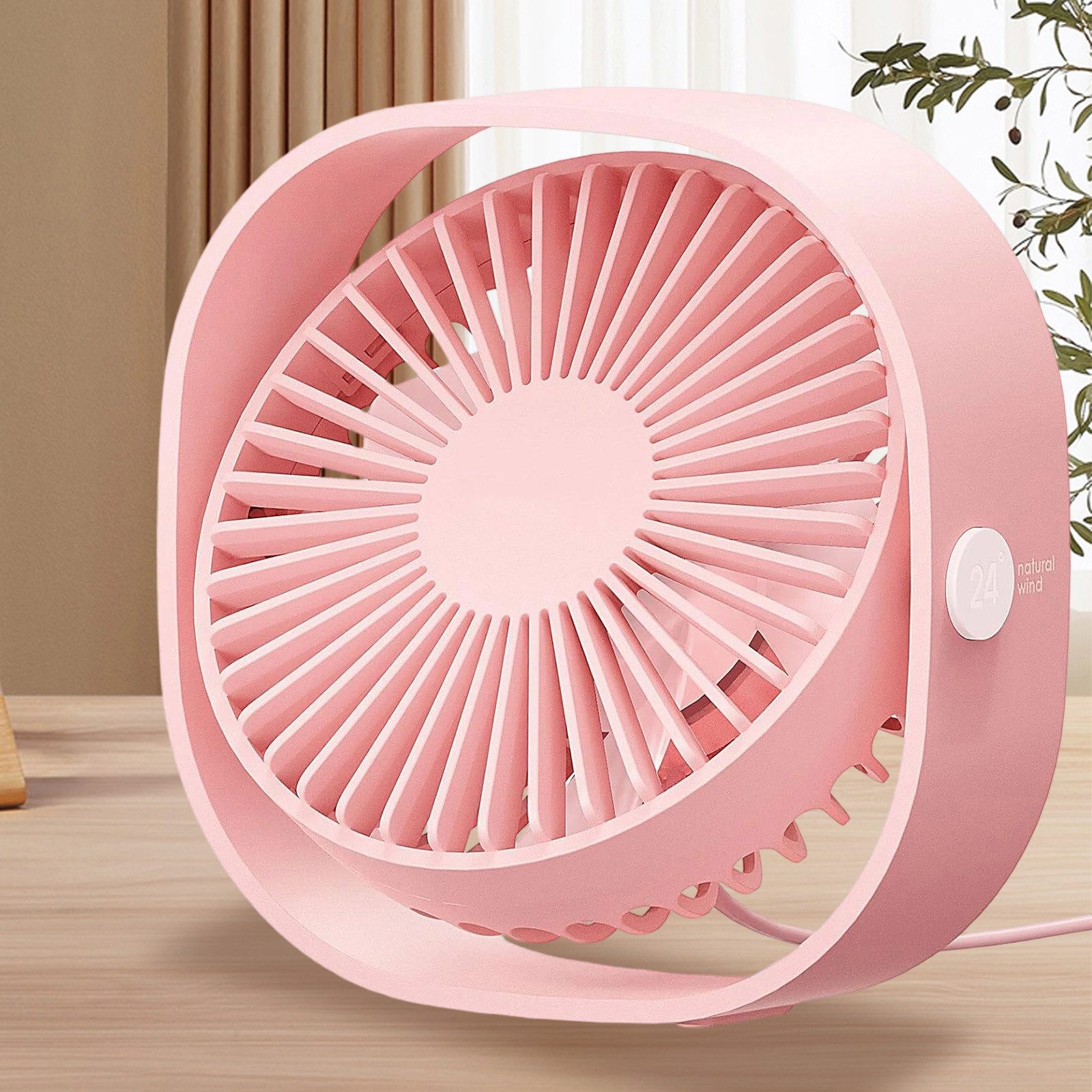 REDOM Tischventilator USB Mini-Ventilator leise 360° drehbar 3 Stufen Schreibtischventilator, 12,00 cm Durchmesser, Leiser Mini Ventilator mit USB-Kabel für Zuhause Büro Reisen