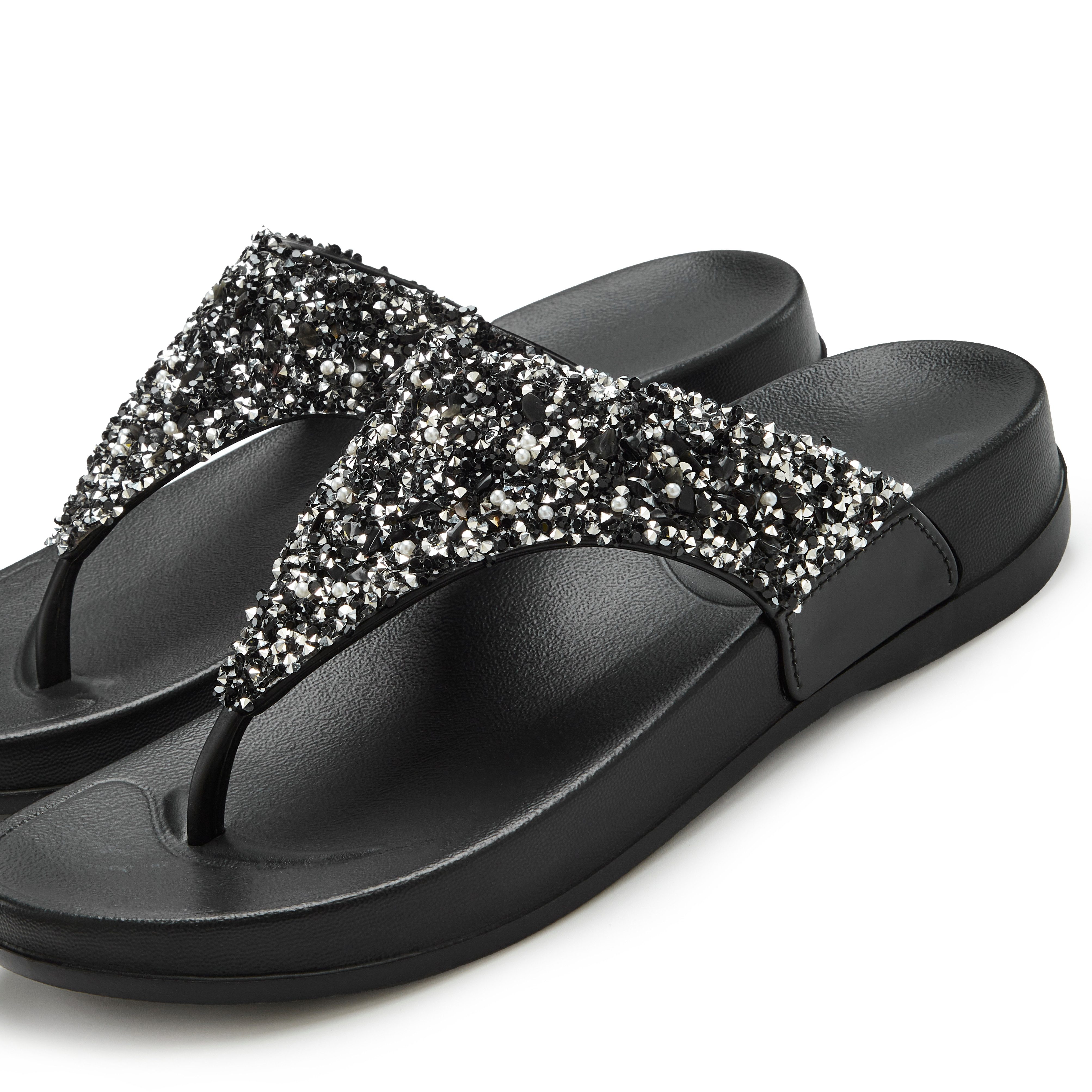 Vivance by Lascana Flip Flop, Badelatsche, Badeschuhe, Pantolette, Zehentrenner, Badezehentrenner NEU Sommerschuh mit modischem Glitzerdetail VEGAN – Bild 5 von 5