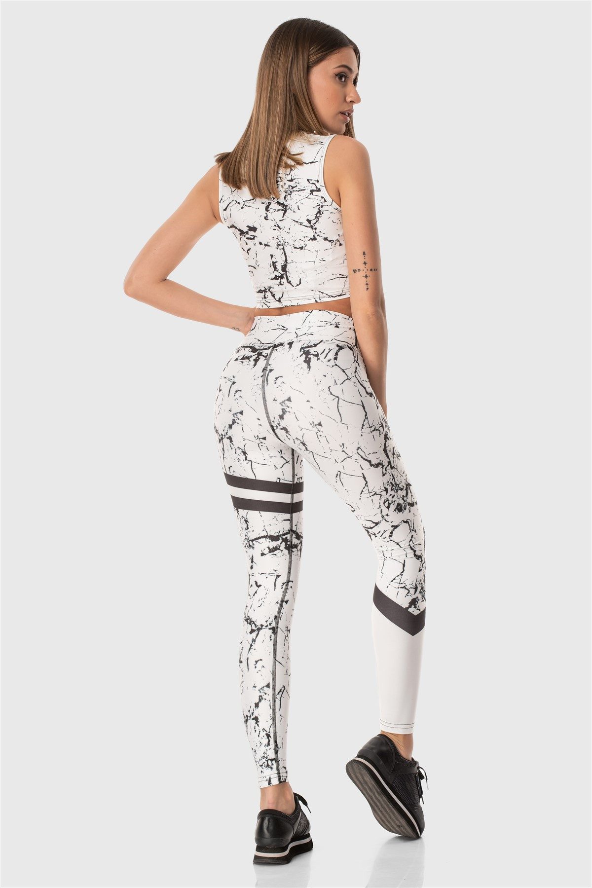 Superstacy Leggings Stripe Leggings mit Marmor Muster – Bild 2 von 5