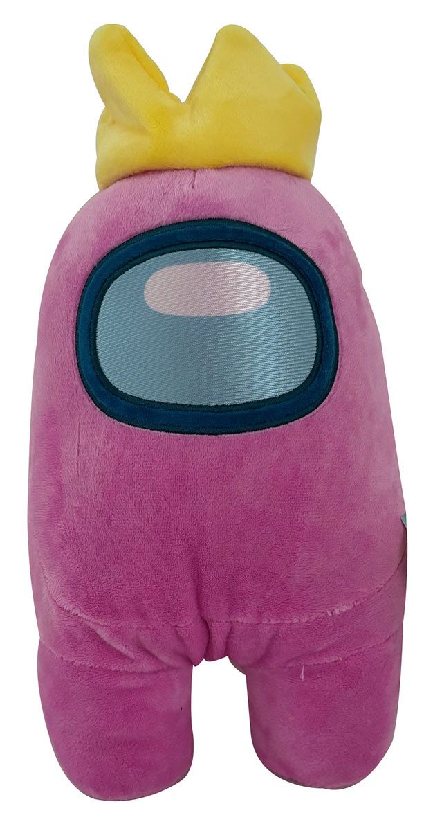 Among Us Plüschfigur Plüsch Among Us, Rosa, gelbe Krone - Plush Toy, Plüschfigur 100% Baumw