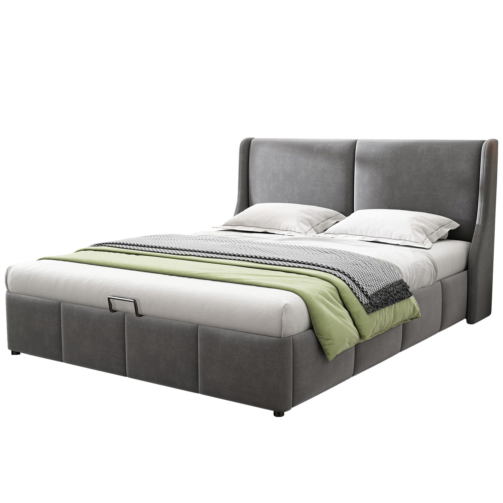Flieks Polsterbett, Samt Hydraulisches Funktionsbett Doppelbett günstig online kaufen