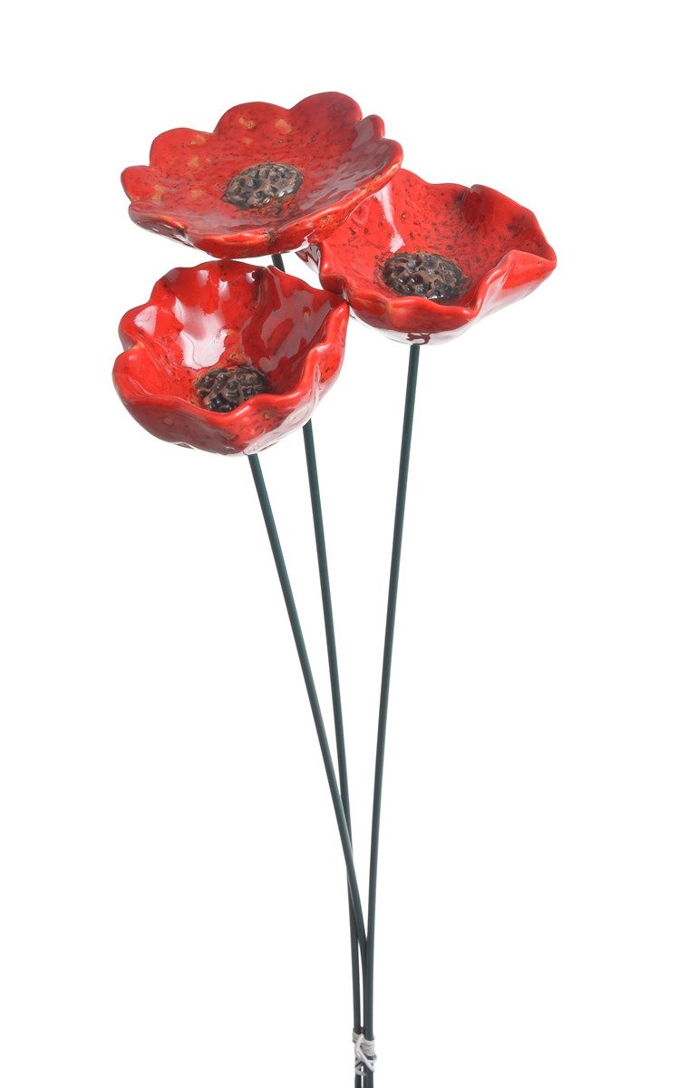 finehomegarden Gartenstecker Blüte Mohnblume Gartenstecker Insektentränke Ø günstig online kaufen