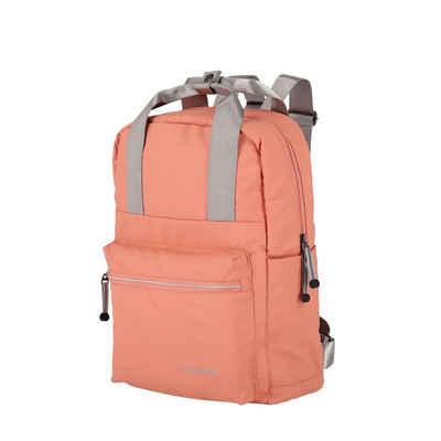 travelite Cityrucksack Basics Damen Rucksack, wasserfestes Planenmaterial koralle