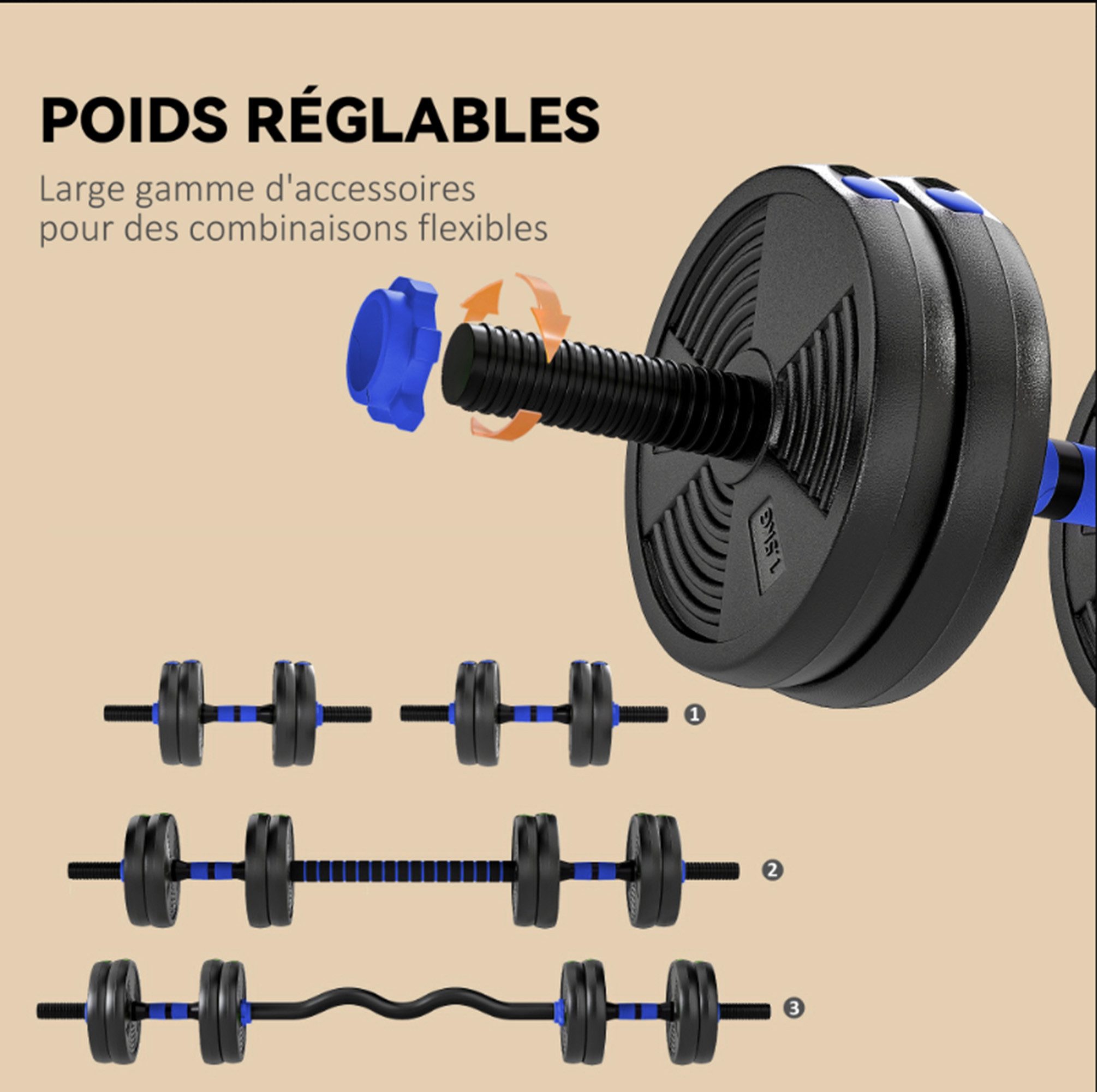 ibettertec Dumbbell Verstellbare Hanteln 10-40kg, 5-in-1 Set für Krafttraining, (Set, 10kg-40kg), Liegestützständer Dumbbell Set für Männer und Frauen Kettlebell