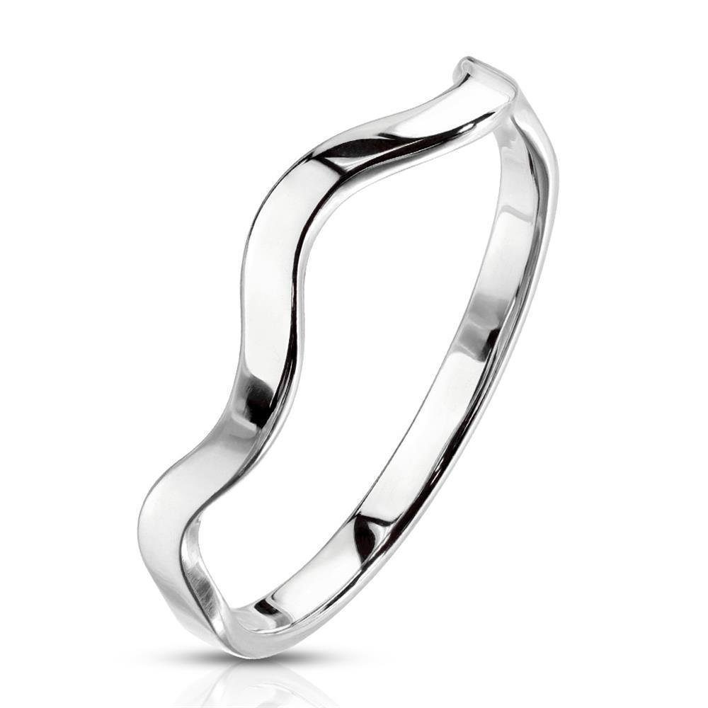 BUNGSA Fingerring Ring Wellendesign verschiedene Farben aus Edelstahl Damen (Ring, 1-tlg), Frauen Mädchen Silber
