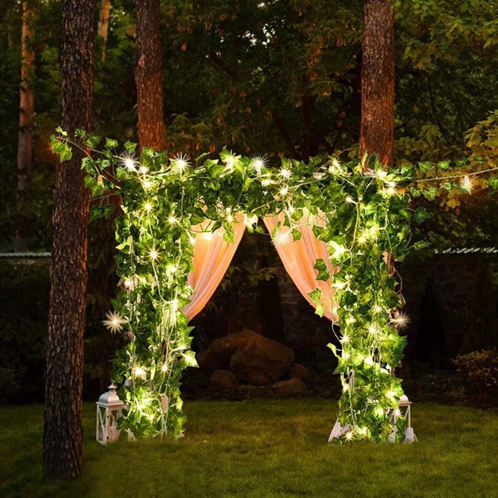 Kunstgirlande Kunstranke Efeu Künstlich Efeu Garten Sichtschutz für Außenbereich, Kaket, für Garten Hochzeit Party Wanddekoration – Bild 4 von 5