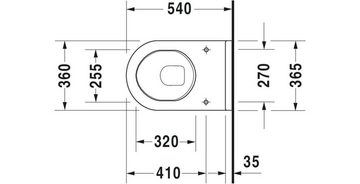 Duravit Bidet Wand-WC STARCK 3 tief, 360x540mm HygieneGlaze weiß HygieneGlaze weiß