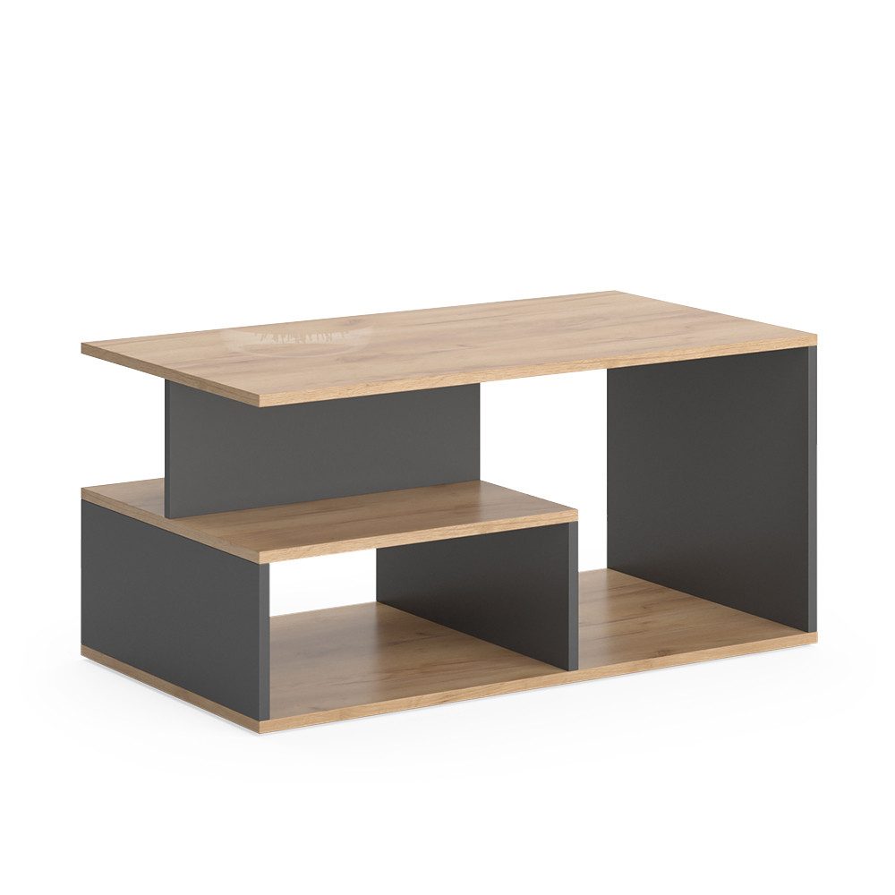 Vicco Couchtisch Hasso, Goldkraft Eiche/Anthrazit, 90 x 49.4 cm günstig online kaufen