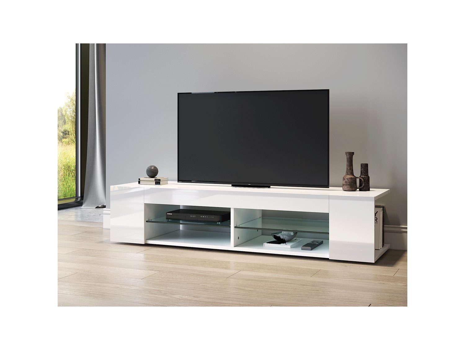 SONNI Lowboard TV Schrank schwarz/weiß, Lange günstig online kaufen