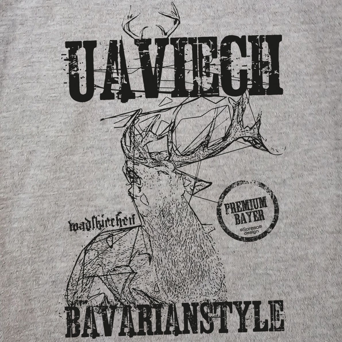 Trachten Uaviech T-Shirt Soreso® Trachtenshirt (Ein Herren T-Shirt) dunkelgrau T-Shirt