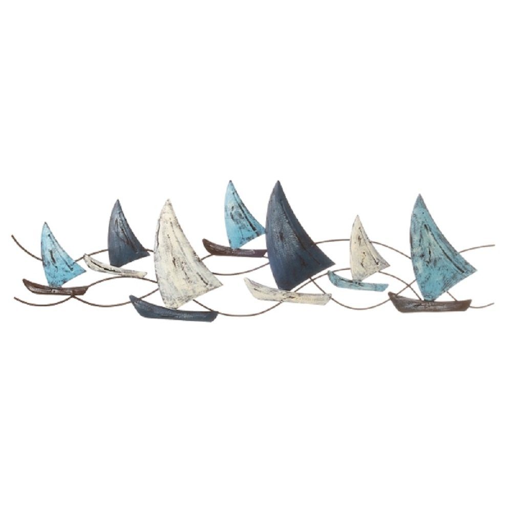 Linoows Dekoobjekt Segelschiffe, Wandbild Segelboote, Wanddekoration, Hand gefertigtes Wandobjekt, Wandhänger aus Metall