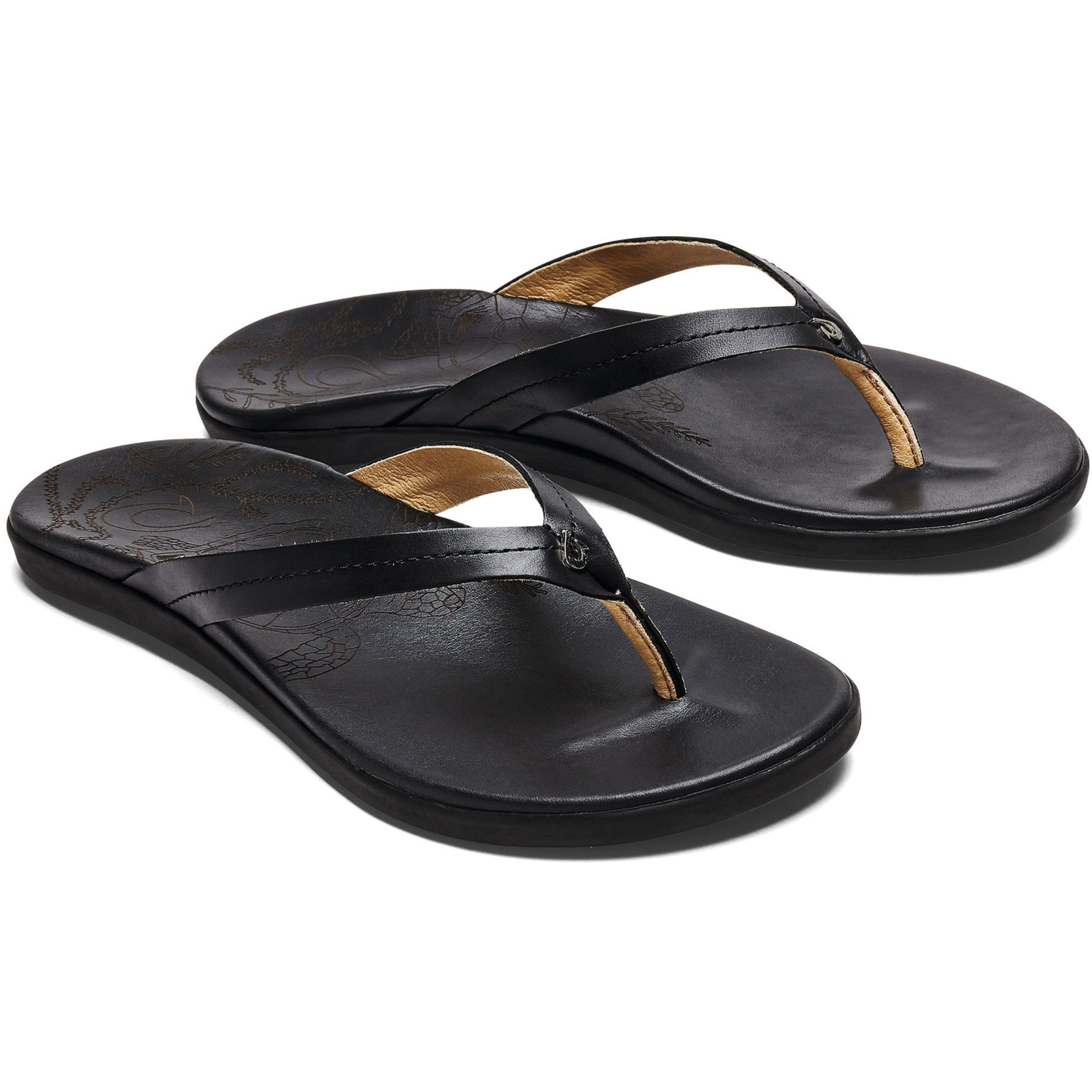 OluKai Olukai Womens Honu - Vollleder-Zehenstegsandalen Damen Sandale