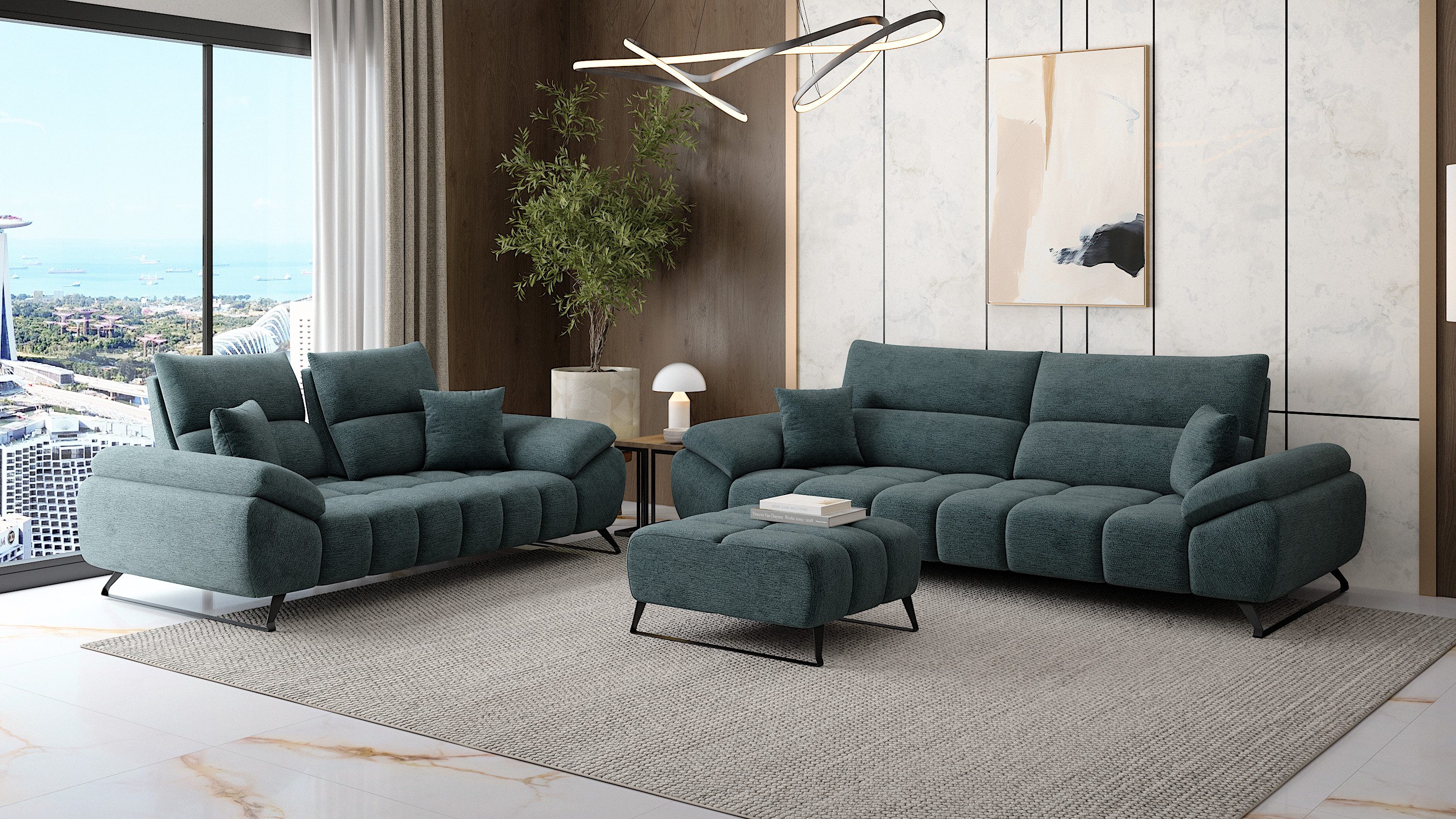 Möbeldreams Polstergarnitur Sofa-Set Ruby – Bouclé-Struktur, günstig online kaufen