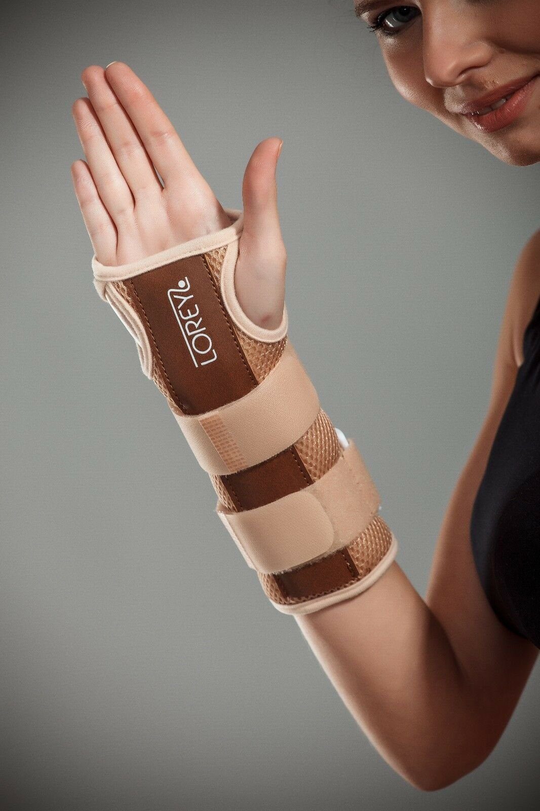 Lorey Medtec Handbandage Handgelenkstütze aus 3D-Mesh mit Aluschiene & Gurtsystem, atmungsaktiv