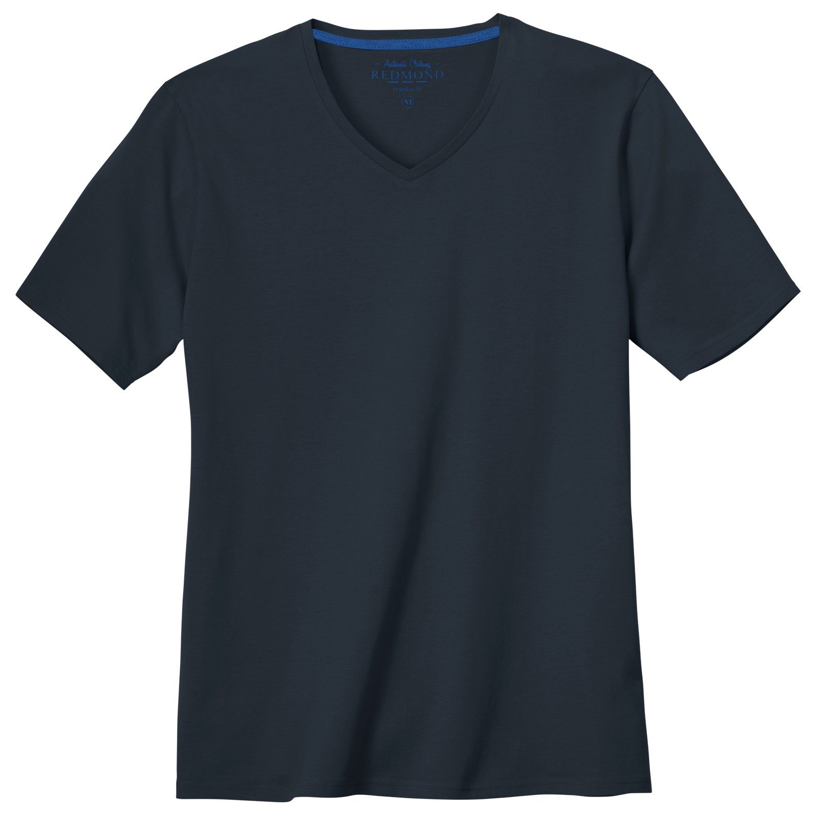 Redmond Rundhalsshirt Übergrößen V-Neck Basic navy T-Shirt Redmond
