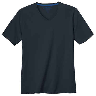Redmond Rundhalsshirt Übergrößen V-Neck Basic T-Shirt navy Redmond