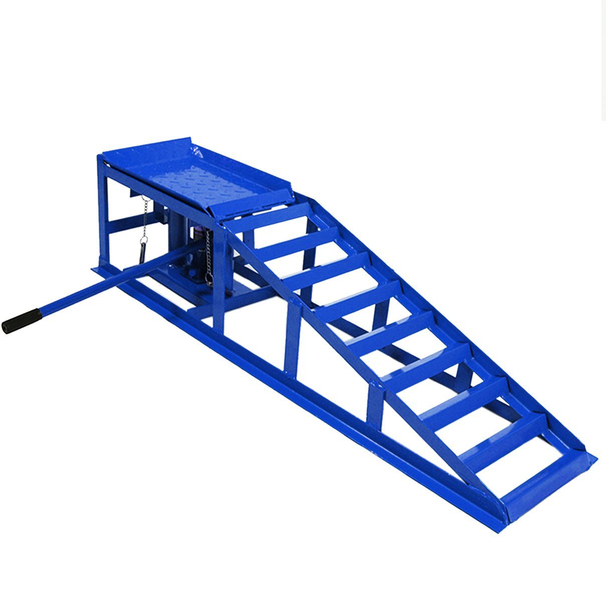 HELO24 Auffahrrampe hydraulisch höhenverstellbar PKW 1x blau Tragkraft 2t pro Stück (1-St)