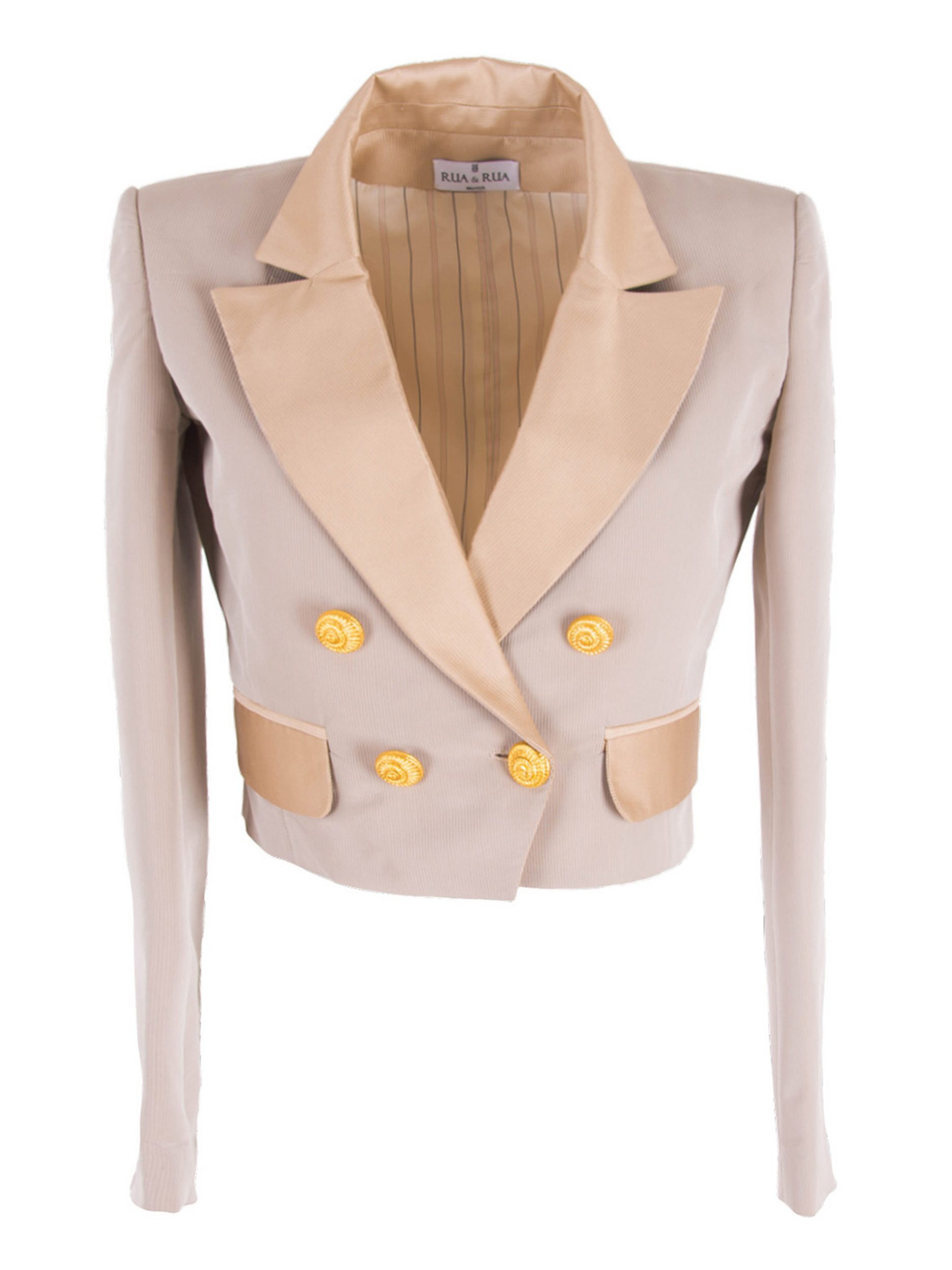 Jackenblazer Zweireihige Kurze Jacke Blazer aus Seide