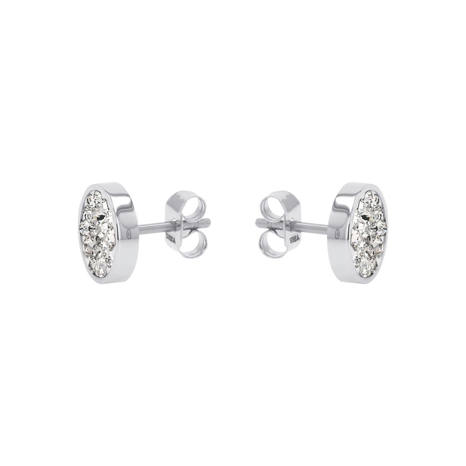 TOM TAILOR Paar Ohrstecker Schmuck Geschenk Edelstahl Kreis rund, mit Kristallsteine