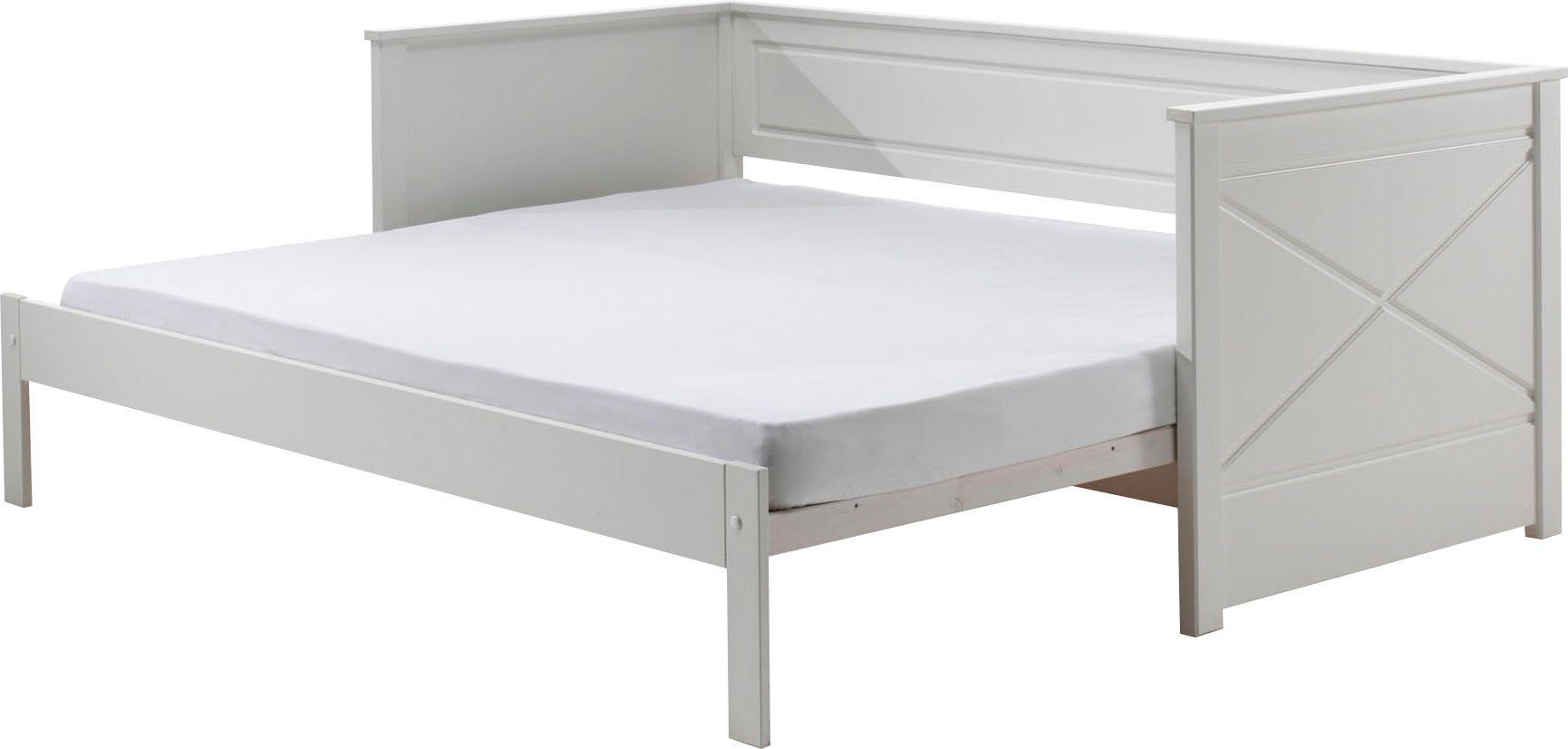 Vipack Bett Vipack Pino, ausziehen cm, LF Ausf. auf Weiß cm, Kojenbett 90x200 lackiert 180x200