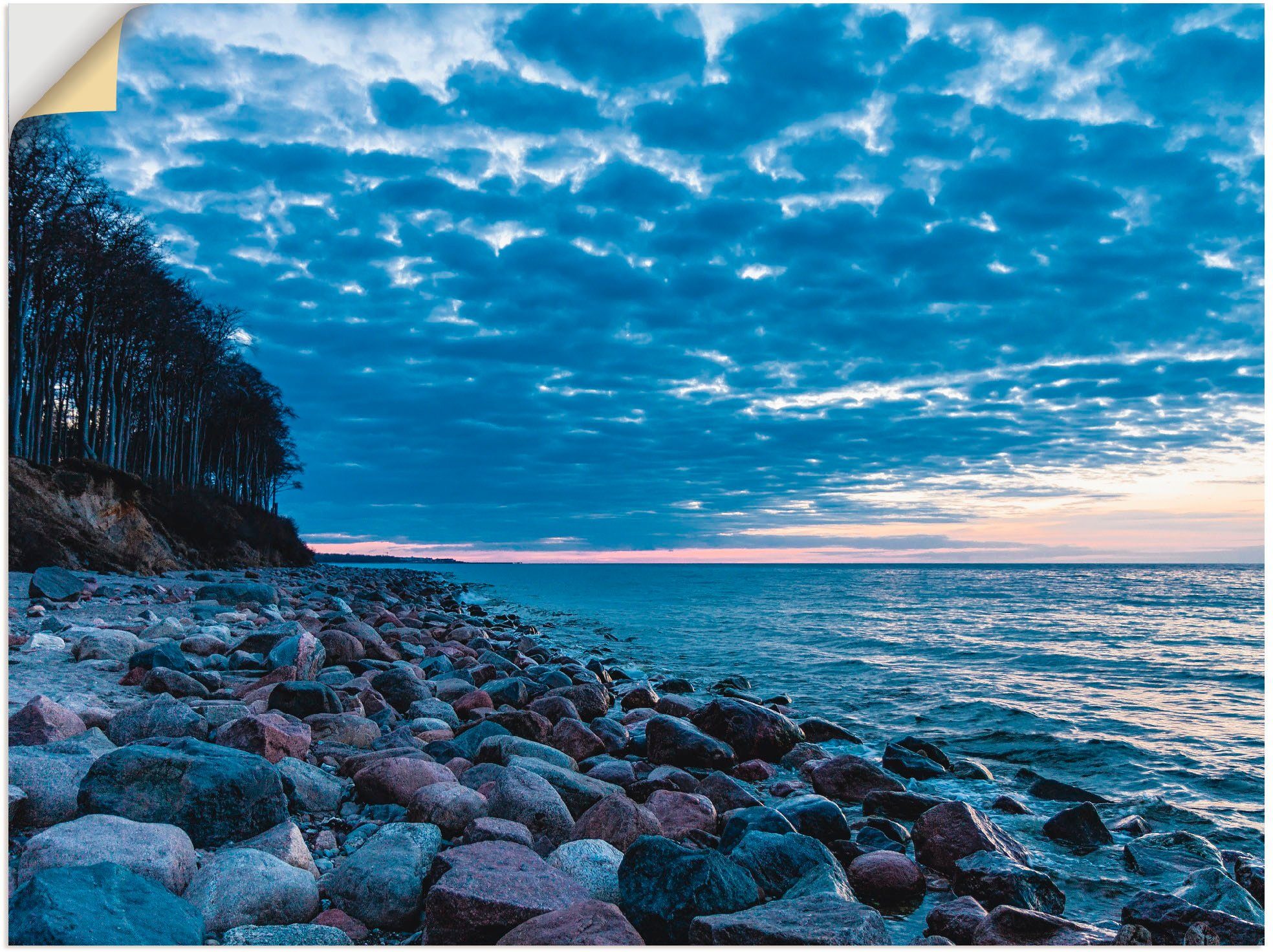 Küste Wandbild Größen Artland Ostsee, an (1 als Küste in Leinwandbild, St), Poster Wandaufkleber der Steine der oder versch.