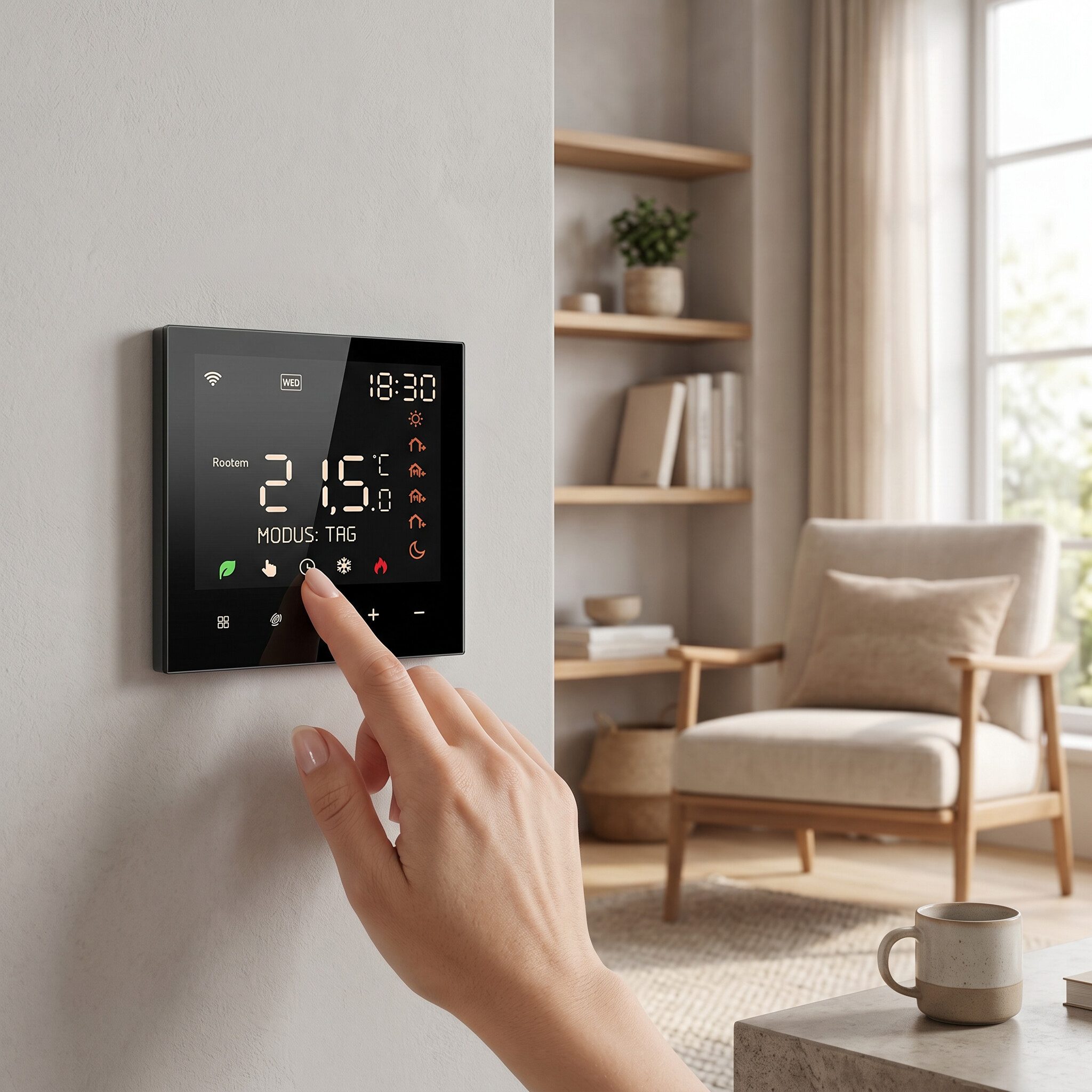 GARRYFIZH Raumthermostat Raumthermostat Digital Raumtemperaturregler, Programmierbare Funktionen Untertemperaturschutz NTC-Temperatursensor