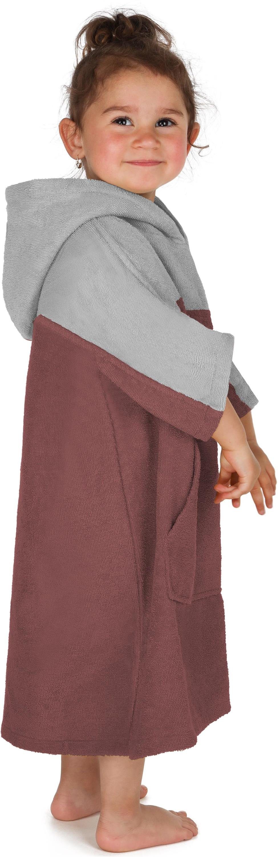 normani Badeponcho Kinder Badeponcho 2-5 Jahre Puwai, Bio-Baumwolle, Kapuze, Schlupf, Badeponcho aus 100 % Bio-Baumwolle