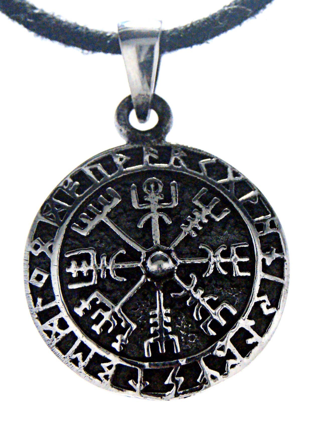 Kiss of Leather Kettenanhänger Wikingerkompass Anhänger 925 Sterling Silber Wikinger Kompass Compass Nr. 285 | Kettenanhänger