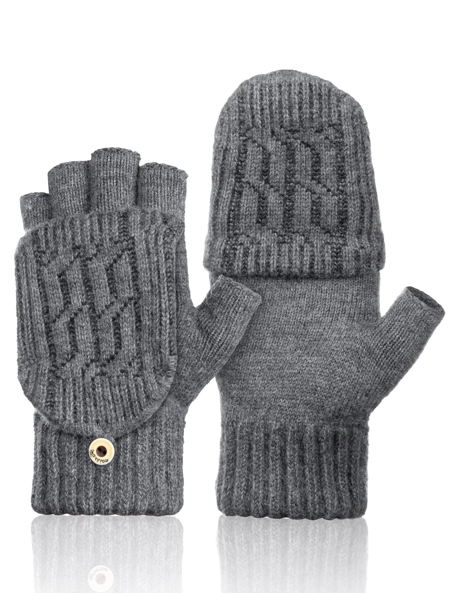 Coonoor Strickhandschuhe Halbfingerhandschuhe mit Kappe,Winter Flip günstig online kaufen