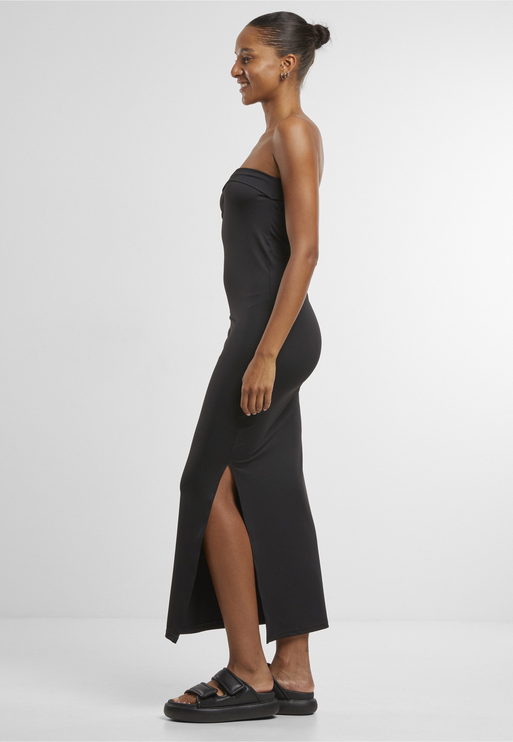 URBAN CLASSICS Shirtkleid Urban Classics Ladies Bandeau Midi Dress (1-tlg)