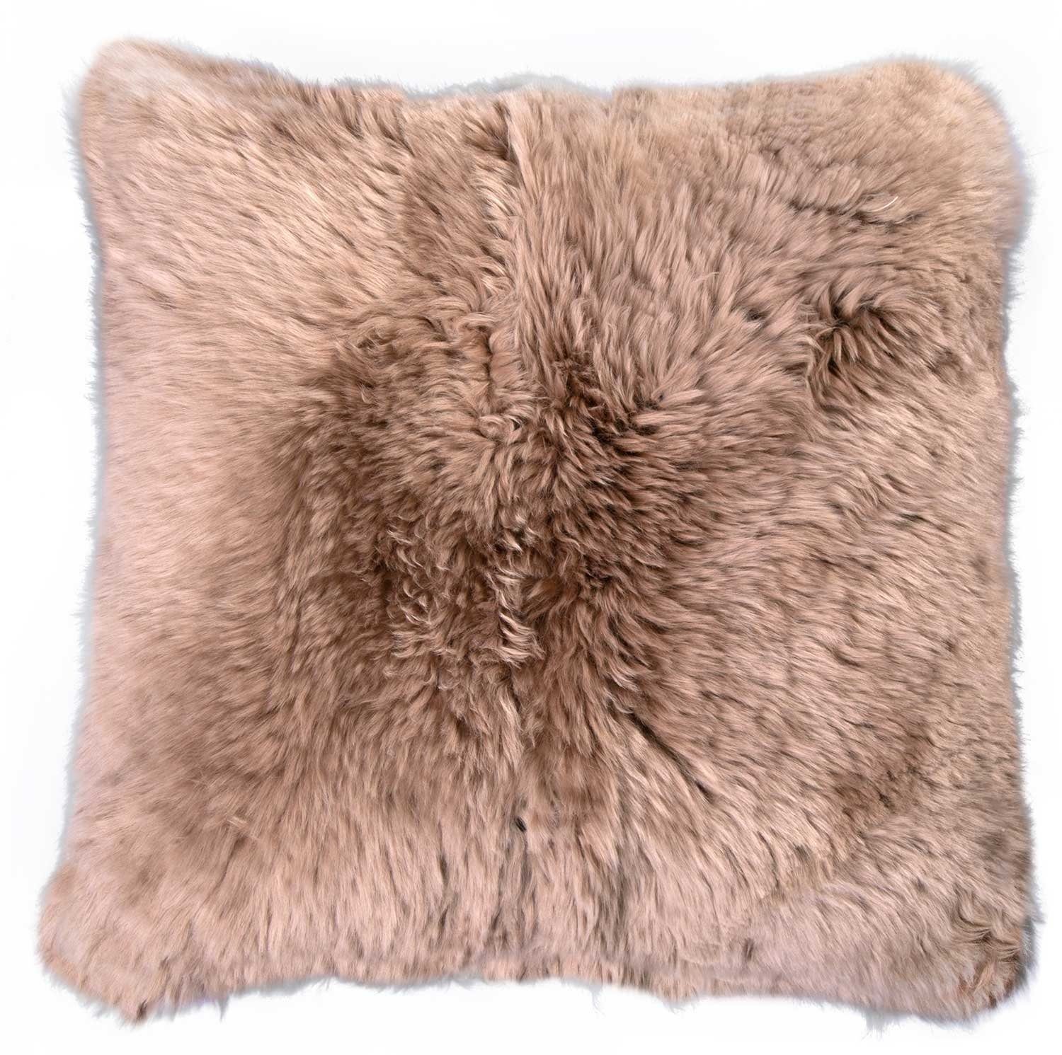 Kissenhülle Taupe, echtes Schaffell, Polyester, Home4You