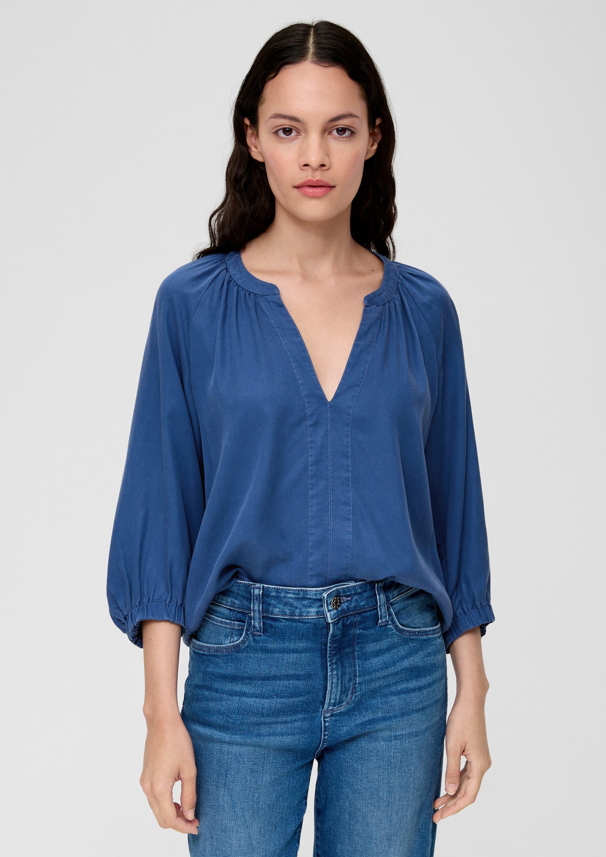 s.Oliver Kurzarmbluse Bluse Bluse aus Lyocell günstig online kaufen