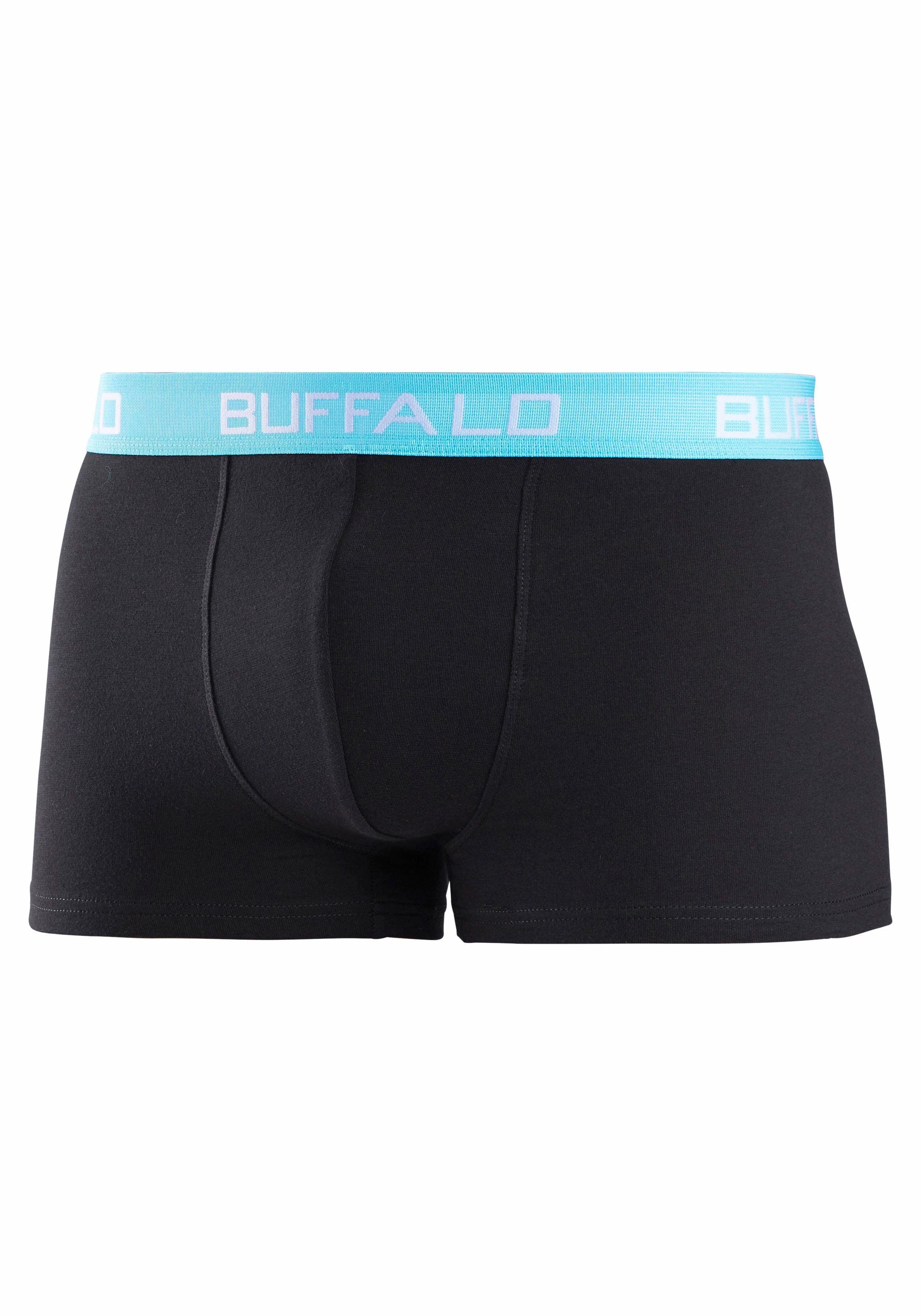 Buffalo Boxer (Packung, 3-St) für schwarz-marine mit kontrastfarbenem Bündchen schwarz-türkis, schwarz-grün, Jungen