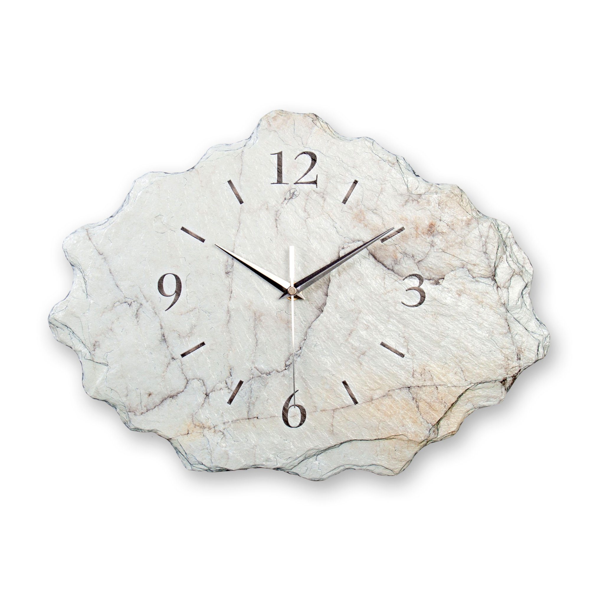 Kreative Feder Wanduhr Design-Wanduhr aus Stein günstig online kaufen