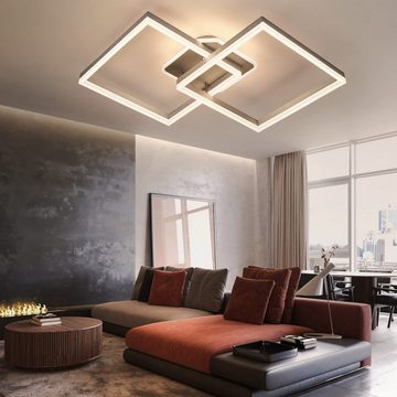 ZMH Deckenleuchte mit Fernbedienung Modern Quadratisch für Schlafzimmer, LED fest integriert, Dimmbar(3000K-6000K)
