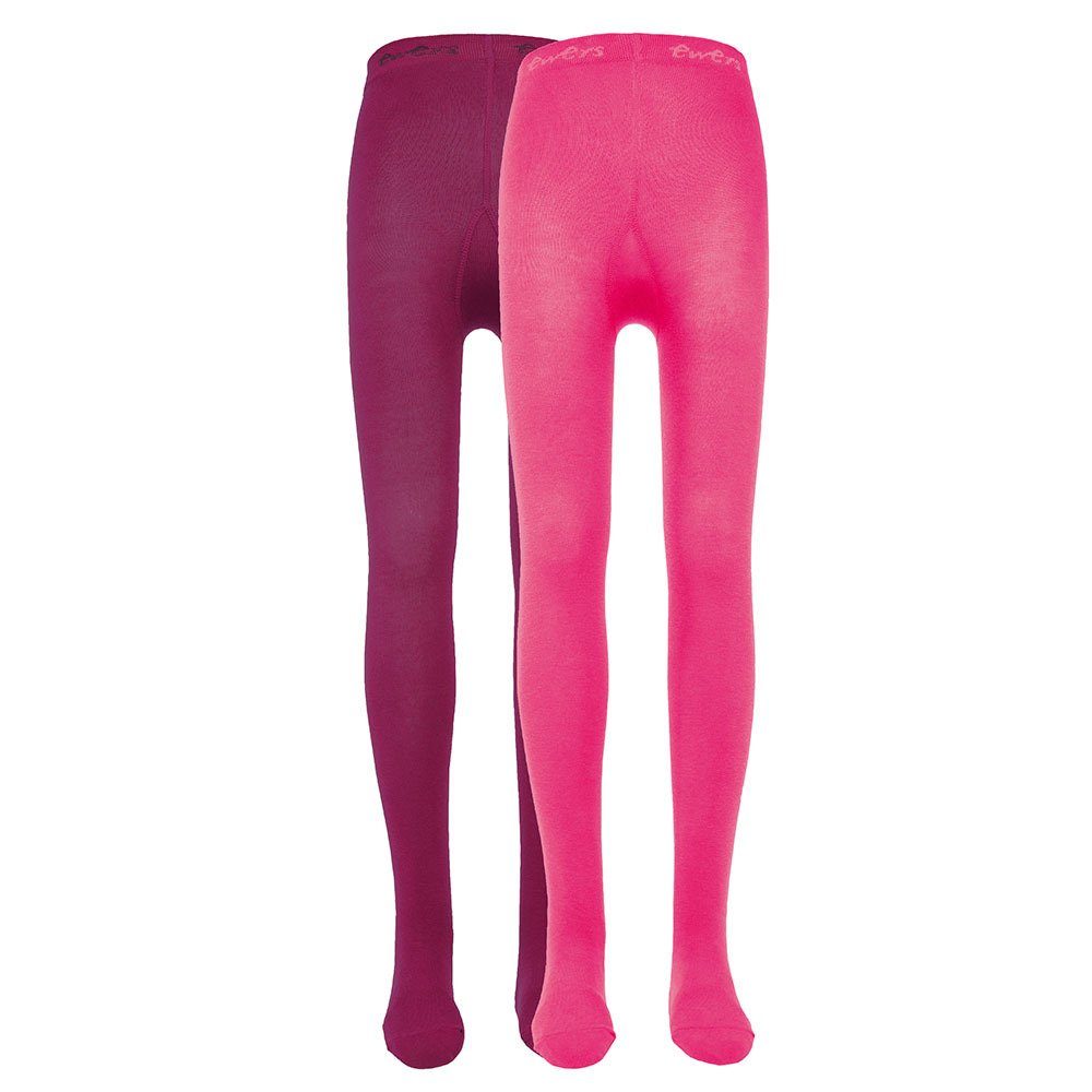 Ewers Strumpfhose Strumpfhose Uni (2 St. 2er-Set) hoher Baumwollanteil pink