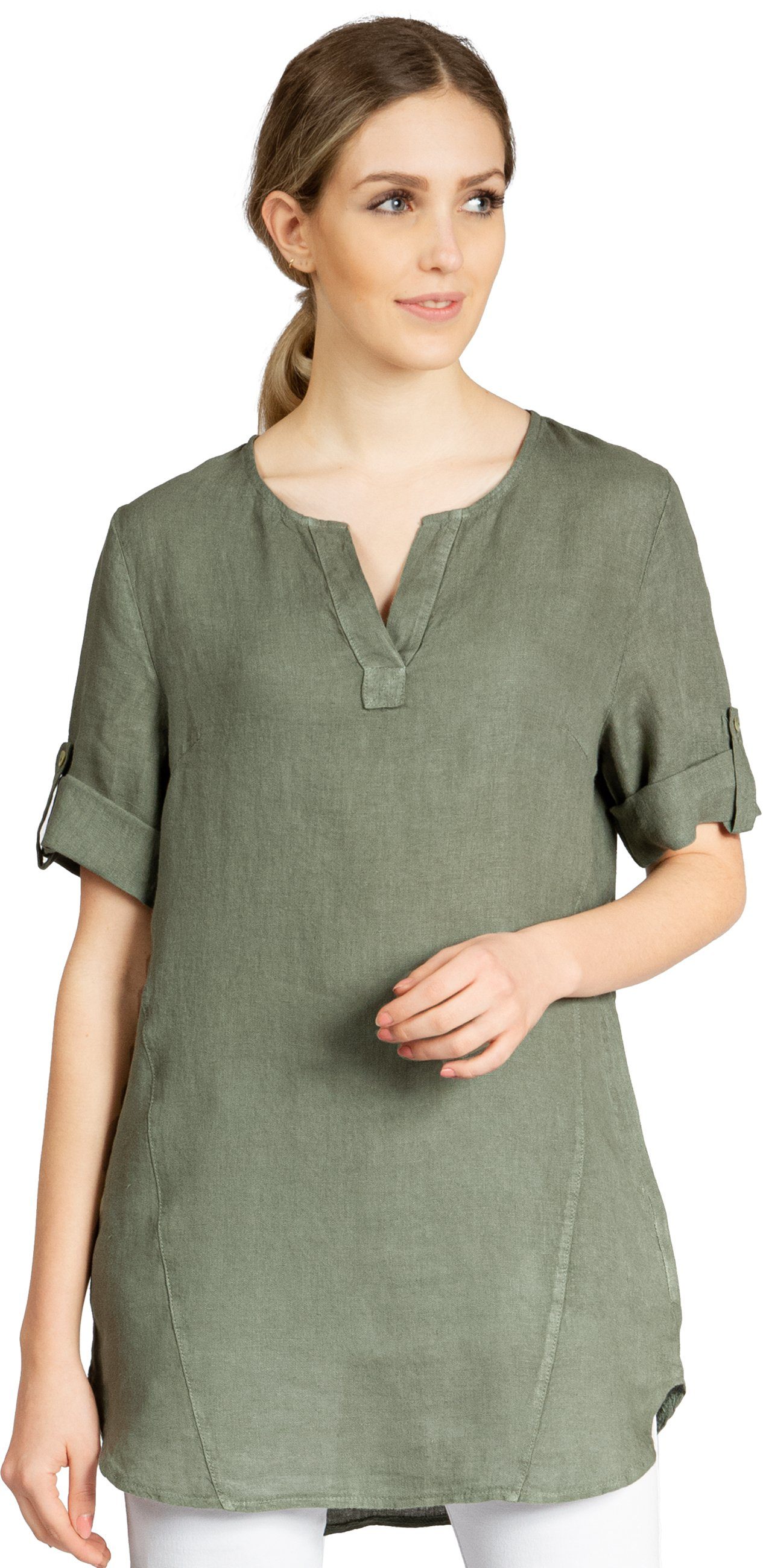 Caspar Longbluse BLU023 lange elegante Damen günstig online kaufen