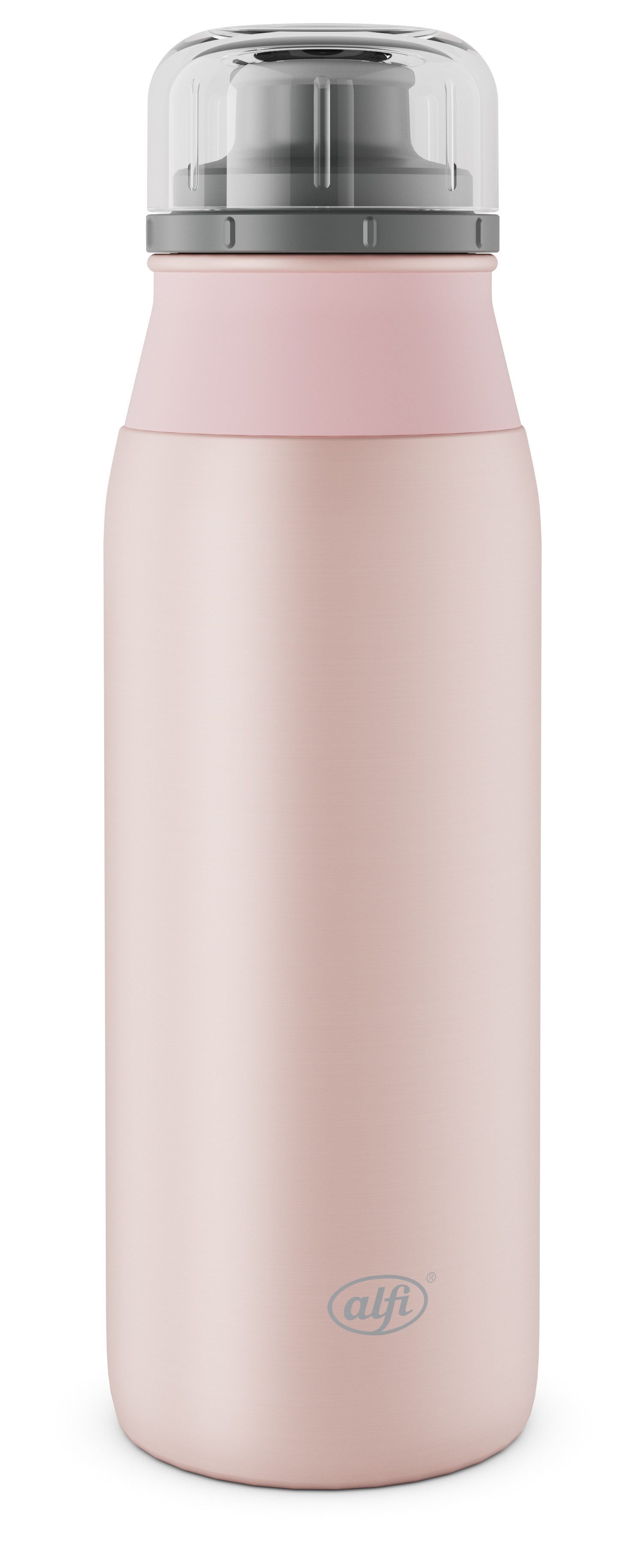 Alfi Trinkflasche ELEMENT BOTTLE, Edelstahlkörper, spülmaschinenfest, 0,6l, Free-Flow Trinksystem mit intuitivem Schraubverschluss