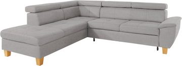 exxpo - sofa fashion Ecksofa Enya, mit Kopfteilverstellung, wahlweise Bettfunktion u. Bettkasten, L-Form