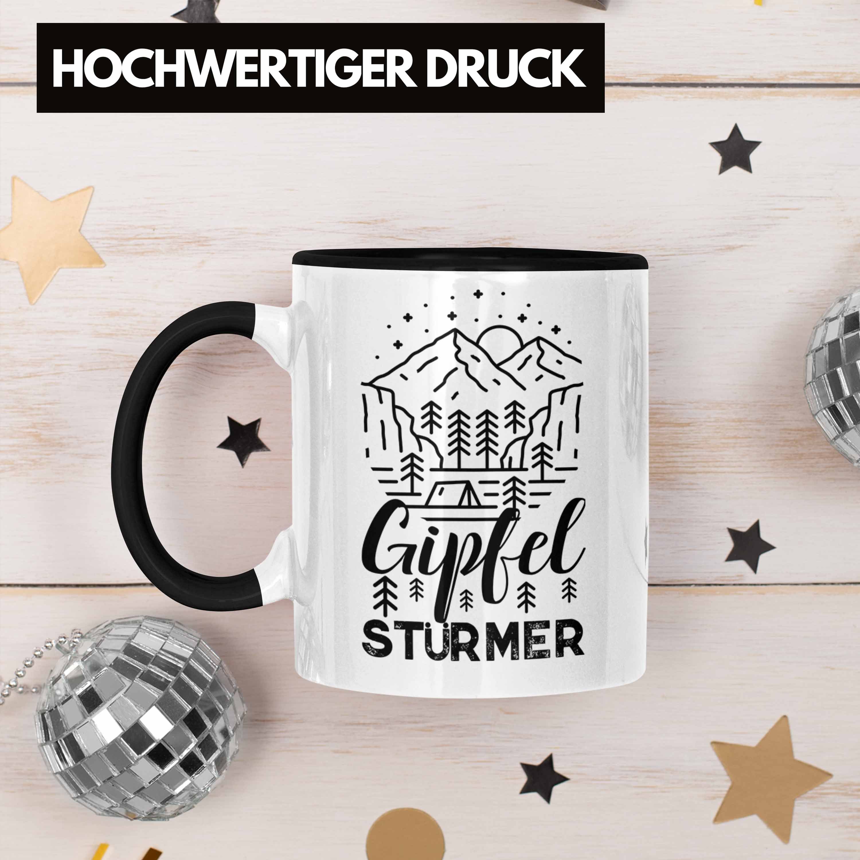 Stürmer Schwarz Wandern Tasse Geschenkidee Gipfel - Wanderer Berge Geschenk Trendation Tasse Trendation