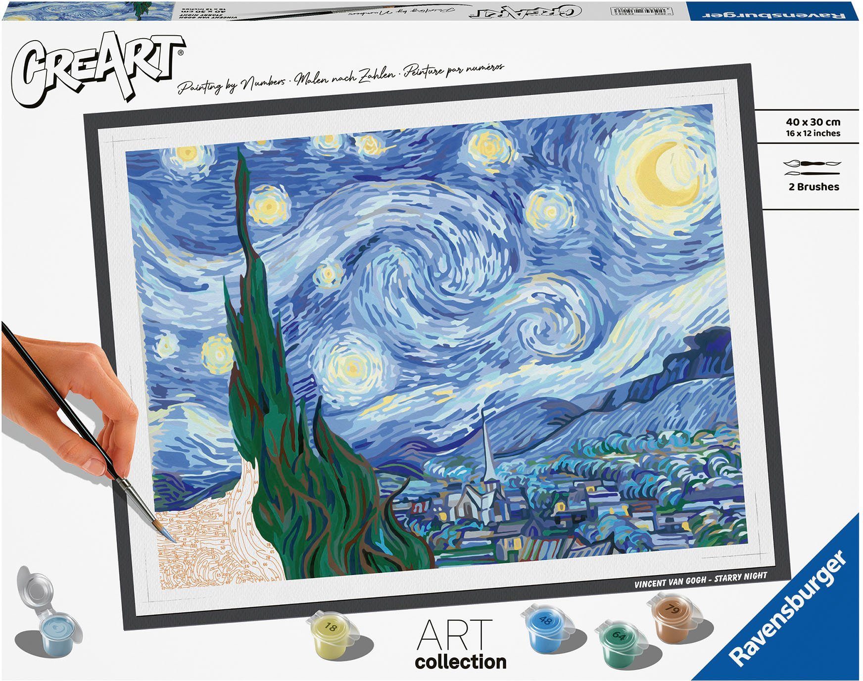 Ravensburger Раскрась по номерам CreArt, ART Collection, Starry Night (Van Gogh), Made in Europe