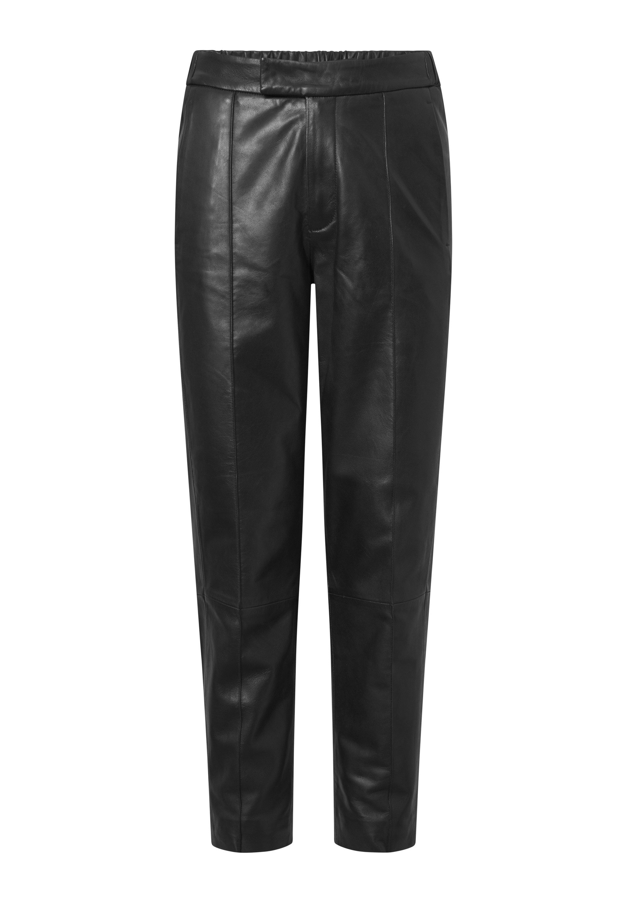 Bolongaro Trevor Lederhose PINTUCK Lederhose, Gerader Beinschnitt, Falten vorne