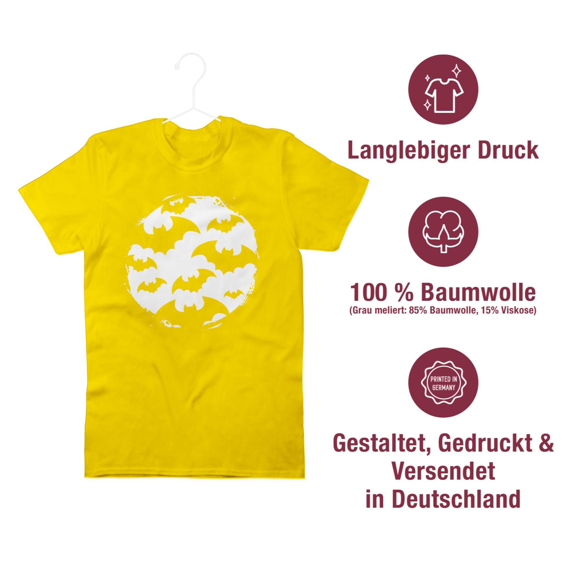 Herren Fledermaus Halloween Gelb 2 Kostüme Fledermäusen Shirtracer T-Shirt
