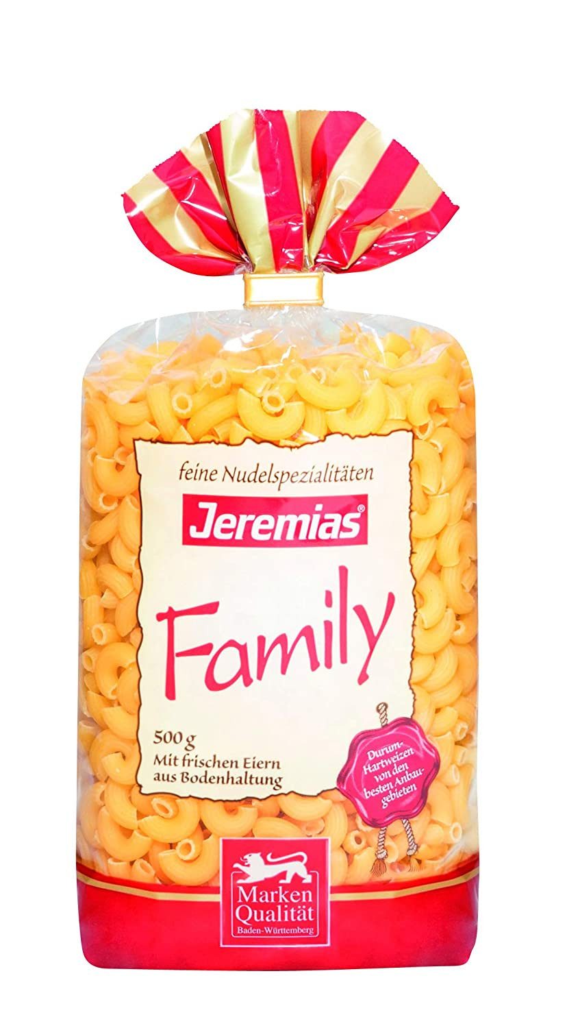 Jeremias Nudeln, Jeremias Hörnchen Classic Family Frischei Nudeln 500g 4er Pack