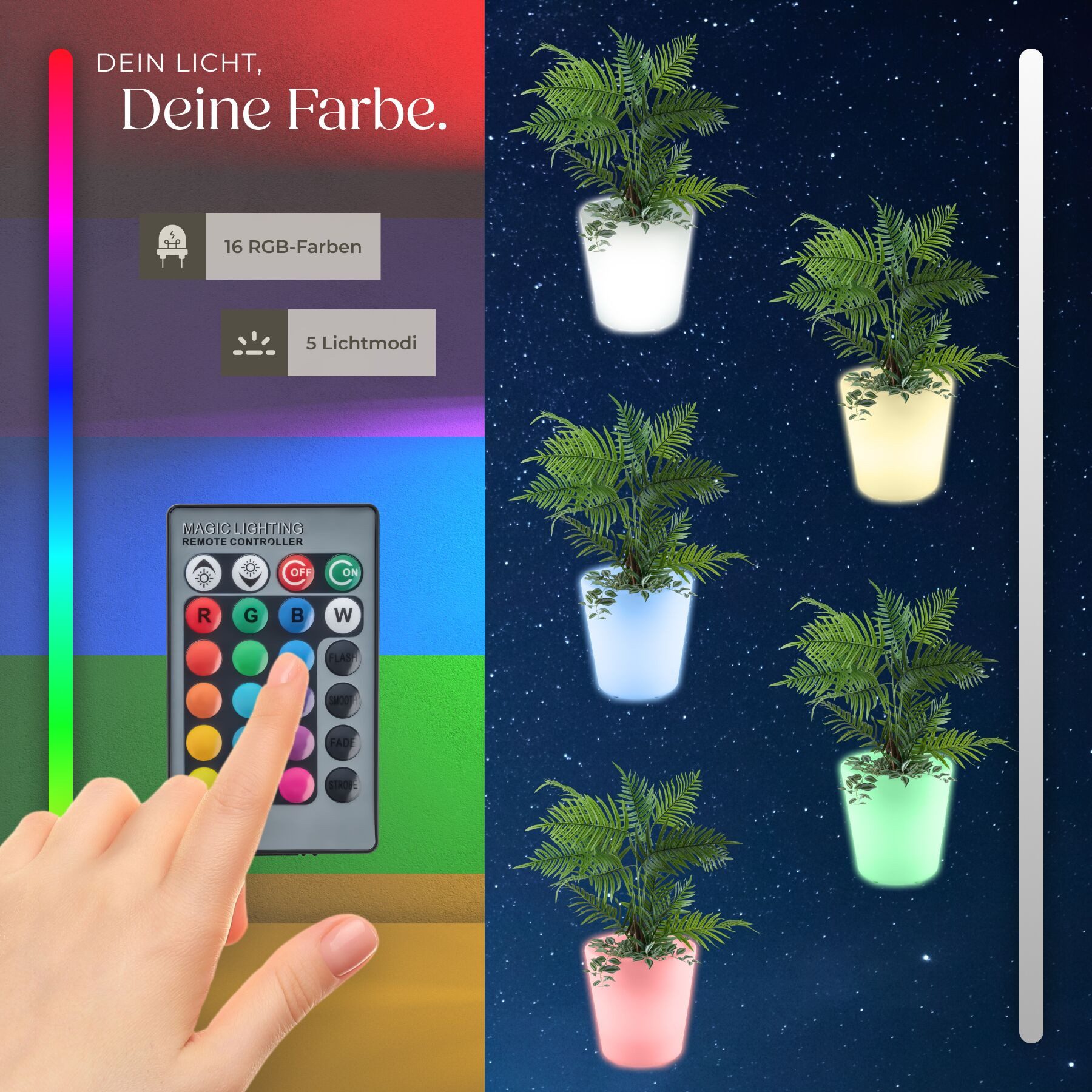tectake LED Gartenleuchte Solar-Gartenlampe, 38 x 40 cm, Erdspieß, Fernbedienung &, LED, Als Sektkühler mit LED-Beleuchtung, 12 W, wetterfestes Polyethylen