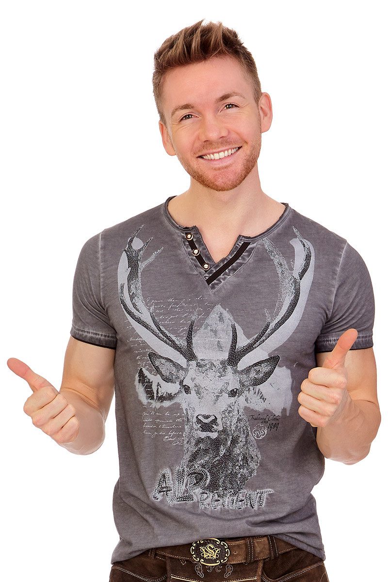 MarJo Trachtenshirt Trachtenshirt Herren - GERHARD - pavement