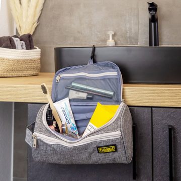 Intirilife Reisetasche (Kulturbeutel in GRAU, 1-tlg), Reisetasche mit Reißverschlüssen und Tragegriff
